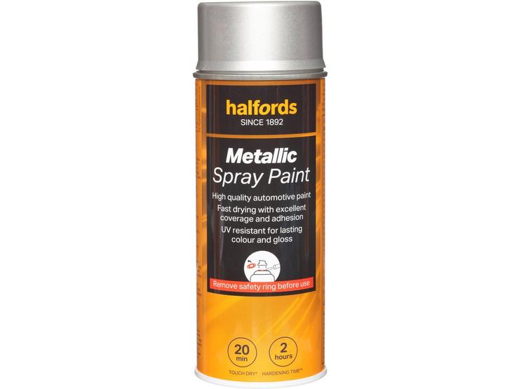 Halfords M0-080 Silver Metallic Car Spray Paint - 400ml