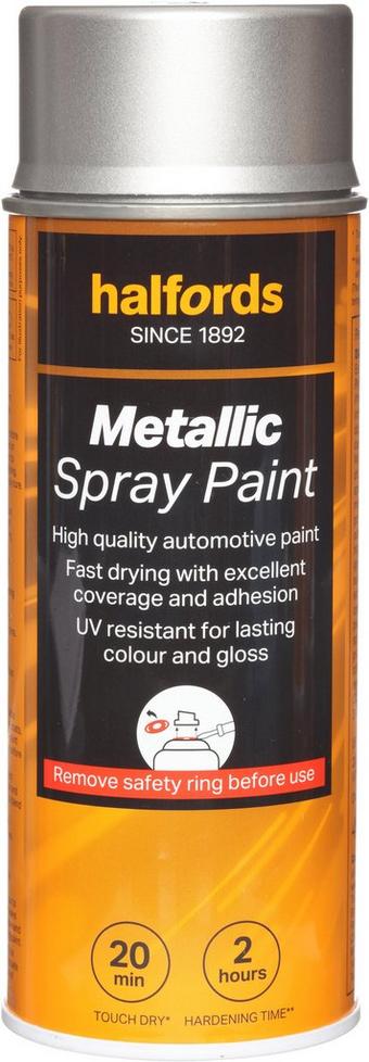 Halfords M0-090 Silver Metallic Car Spray Paint - 400ml