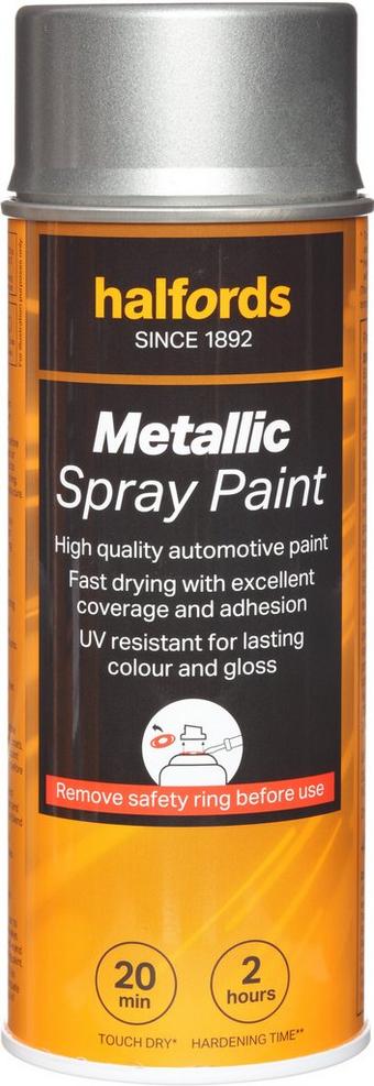 Halfords M0-400 Silver Metallic Car Spray Paint - 400ml