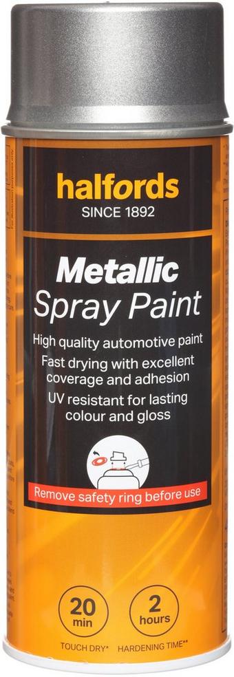 Halfords M0-390 Silver Metallic Car Spray Paint - 400ml