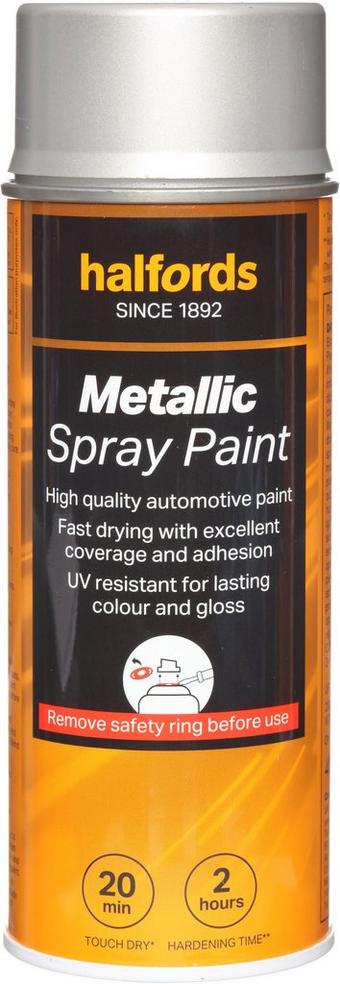 Halfords M0-050 Silver Metallic Car Spray Paint - 400ml