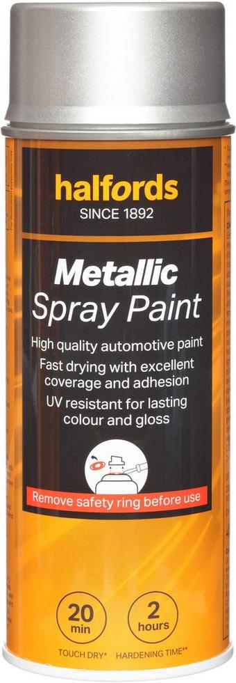 Halfords M0-030 Silver Metallic Car Spray Paint - 400ml