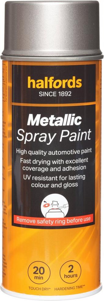 Halfords M0-320 Silver Metallic Car Spray Paint - 400ml