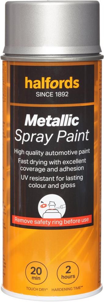 Halfords M0-120 Silver Metallic Car Spray Paint - 400ml