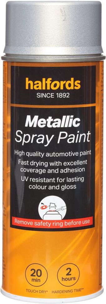 Halfords M0-160 Silver Metallic Car Spray Paint - 400ml