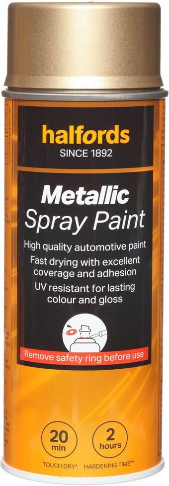 Halfords M5-130 Gold Metallic Car Spray Paint - 400ml