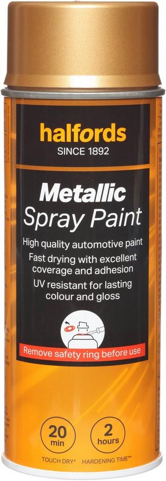 Halfords M5-080 Gold Metallic Car Spray Paint - 400ml
