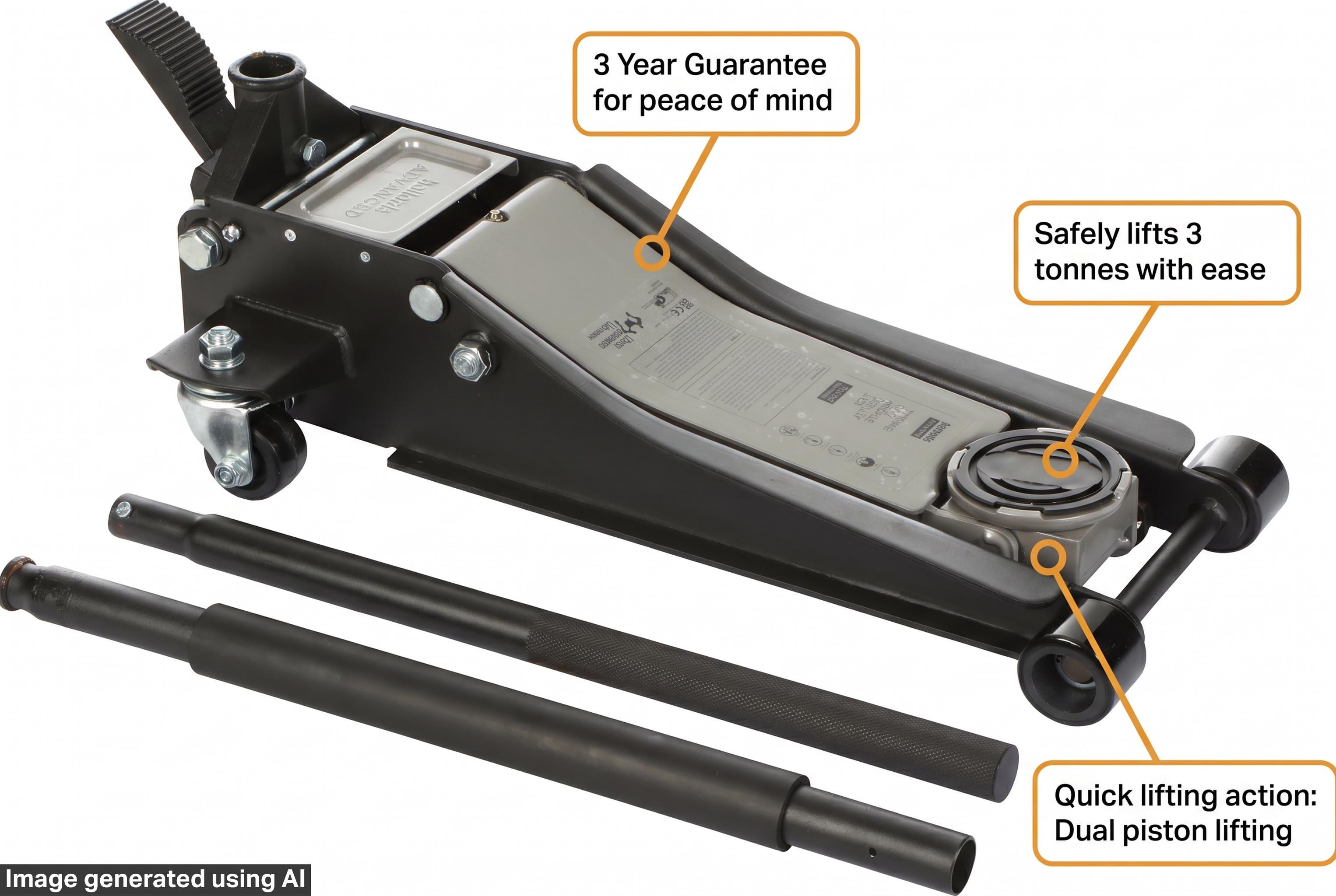 Halfords Advanced 3 Tonne Low Profile Trolley Jack