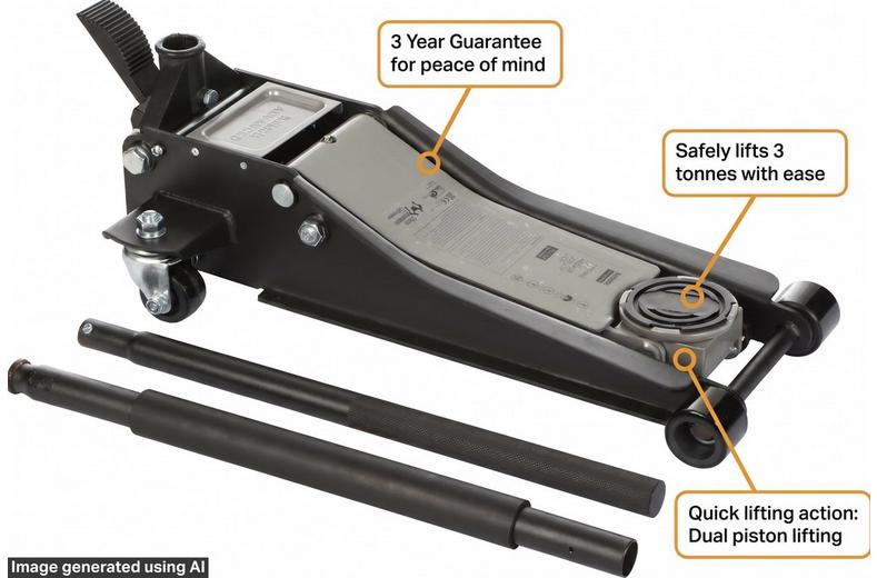 Halfords Advanced 3 Tonne Low Profile Trolley Jack Halfords Advanced 3 Tonne Low Profile Trolley Jack