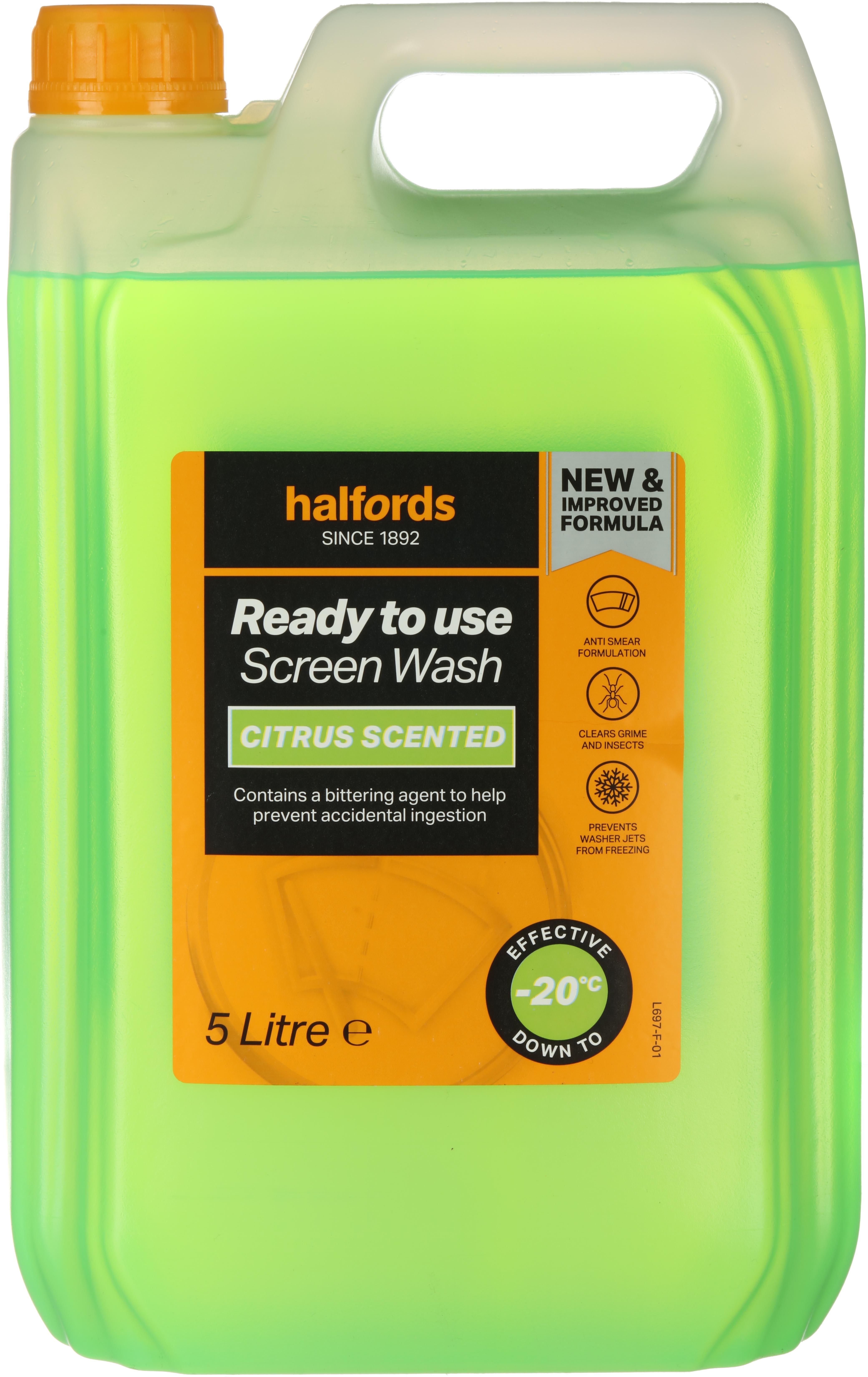 Halfords -20°C Ready to Use Citrus Screen Wash 5L