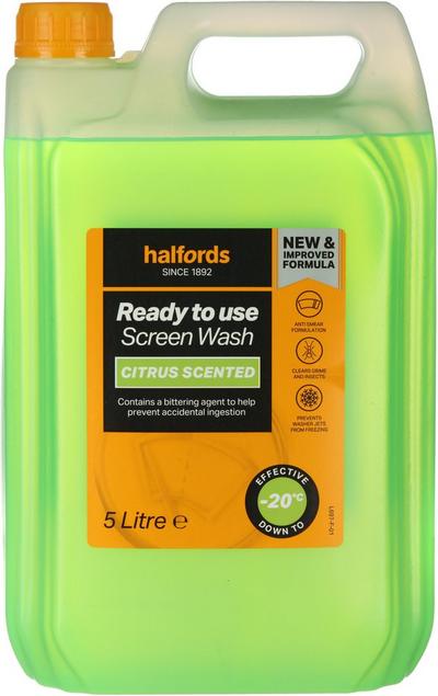 Halfords -20°C Ready to Use Citrus Screen Wash 5L