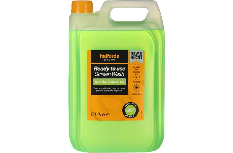 Halfords -20°C Ready to Use Citrus Screenwash 5L Halfords -20°C Ready to Use Citrus Screenwash 5L