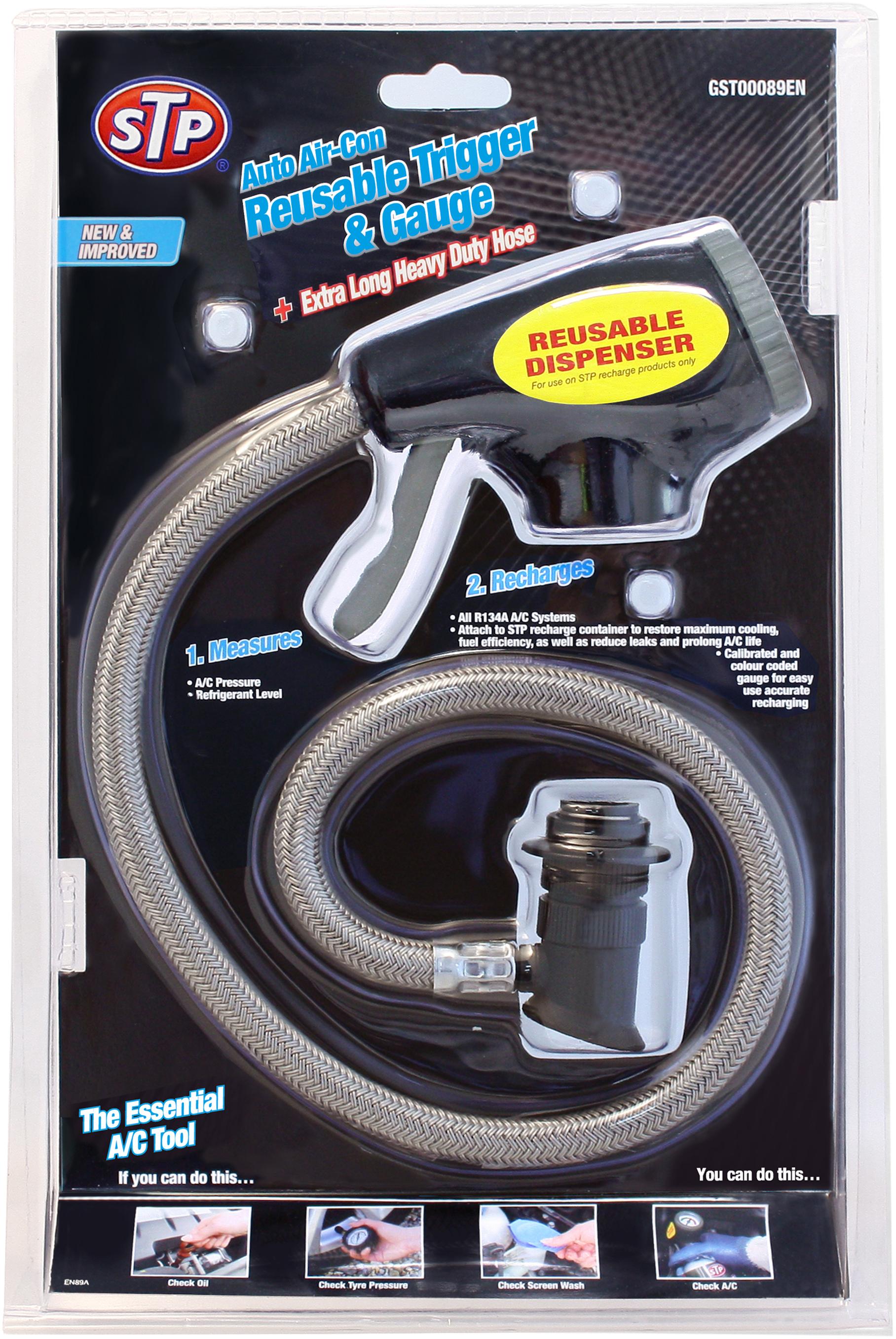 Stp Air-Con Reusable Trigger And Gauge - For Gas R134A