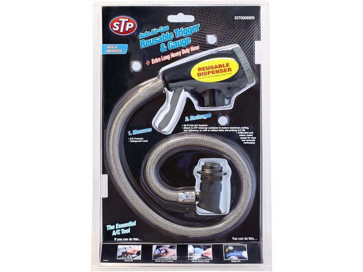 STP Air-Con Reusable Trigger and Gauge - For Gas R134A