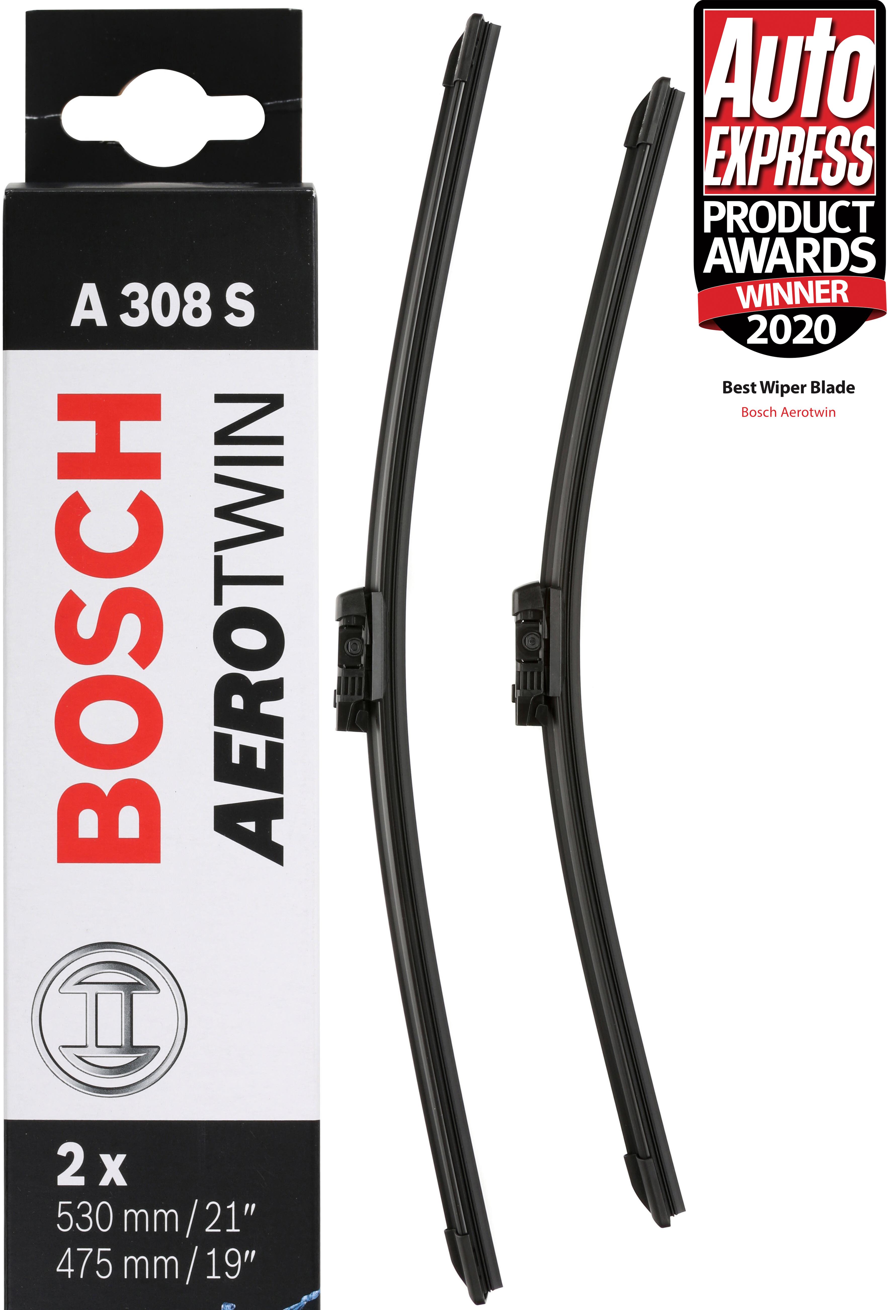 Bosch A308S Wiper Blade - Front Pair