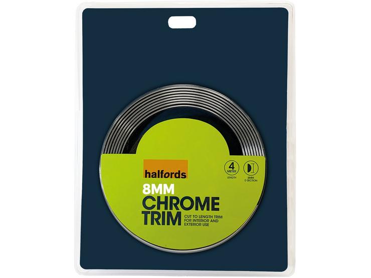 Halfords Chrome Trim 8mm D-Shaped