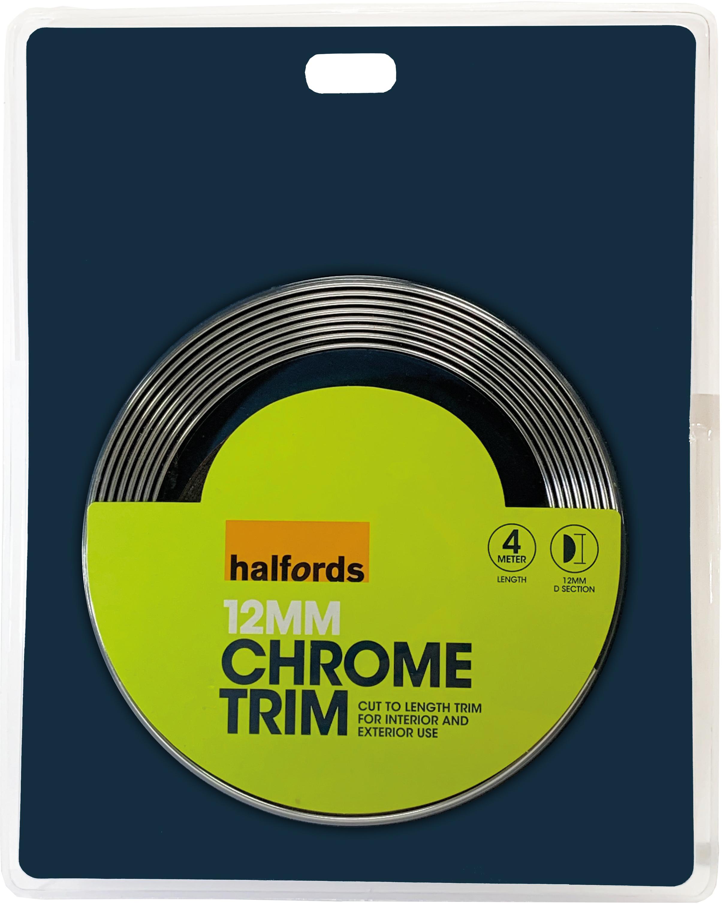 Halfords Chrome Bodywork Trim 12Mm D-Shaped