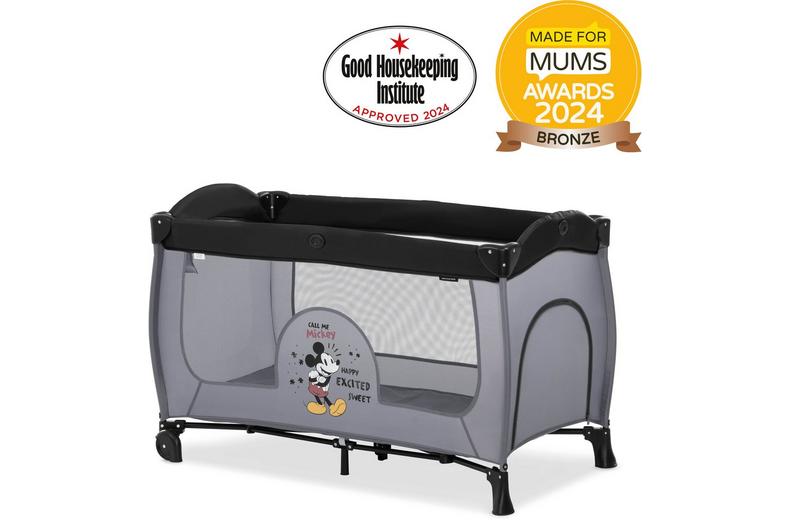 hauck Sleep N Play Center Travel Cot - Mickey Mouse Grey hauck Sleep N Play Center Travel Cot - Mickey Mouse Grey