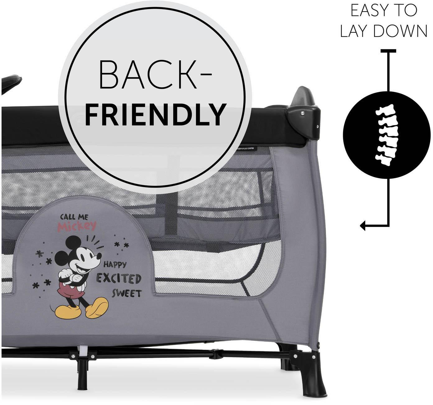 hauck Sleep N Play Center Travel Cot - Mickey Mouse Grey