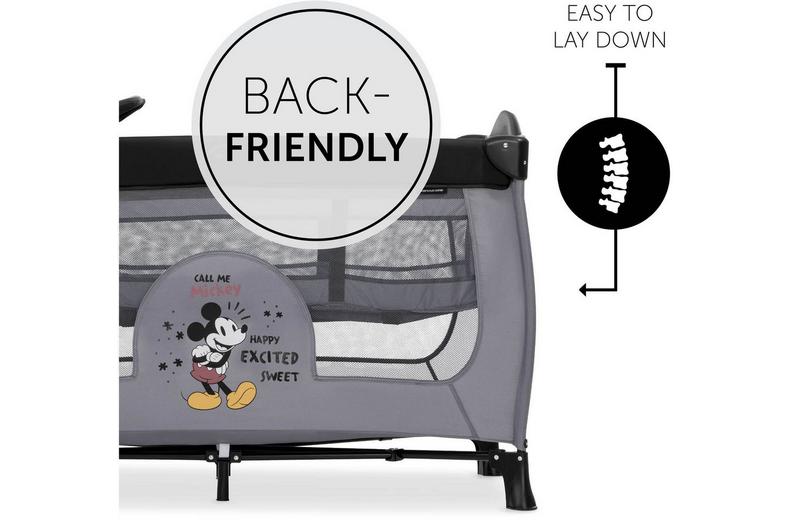 hauck Sleep N Play Center Travel Cot - Mickey Mouse Grey hauck Sleep N Play Center Travel Cot - Mickey Mouse Grey