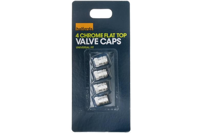 Halfords Flat Valve Caps Chrome Halfords Flat Valve Caps Chrome