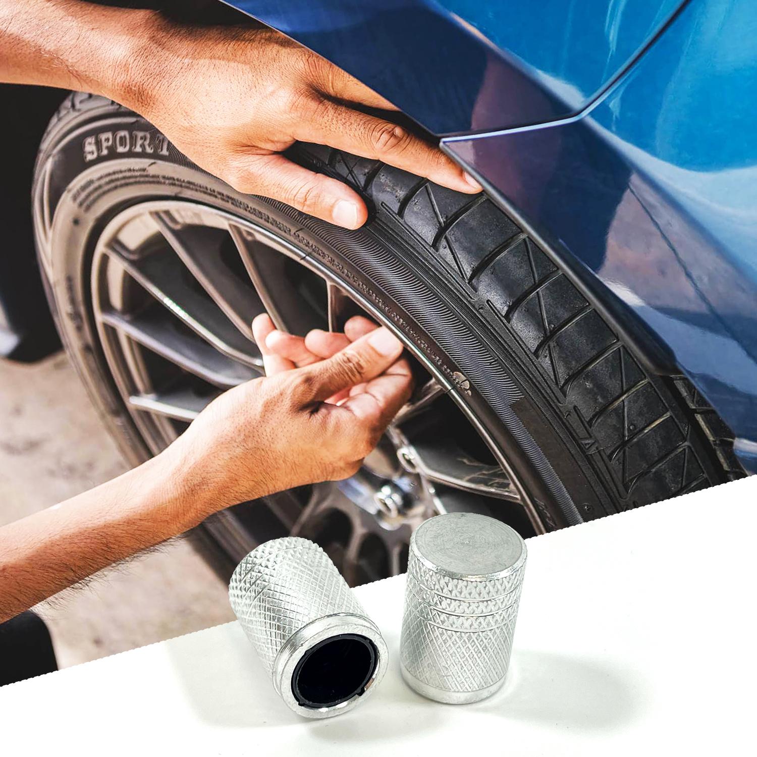 Halfords Flat Valve Caps Chrome