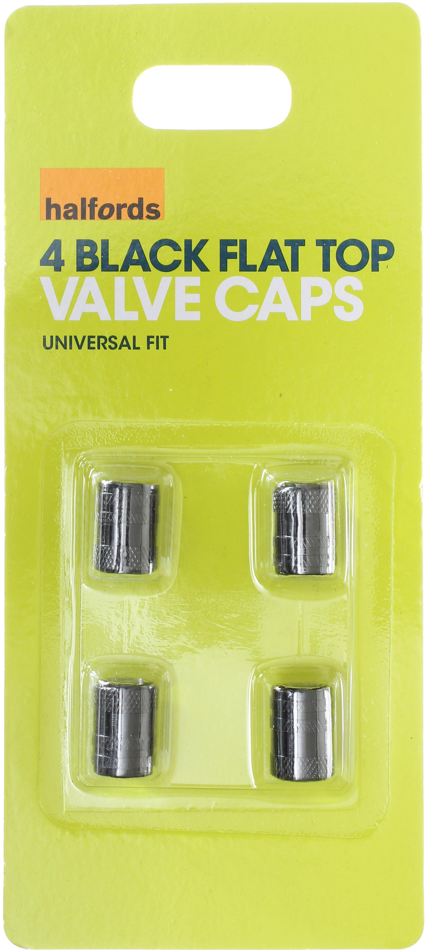 Halfords Flat Black Valve Caps