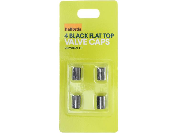 Halfords Flat Black Valve Caps