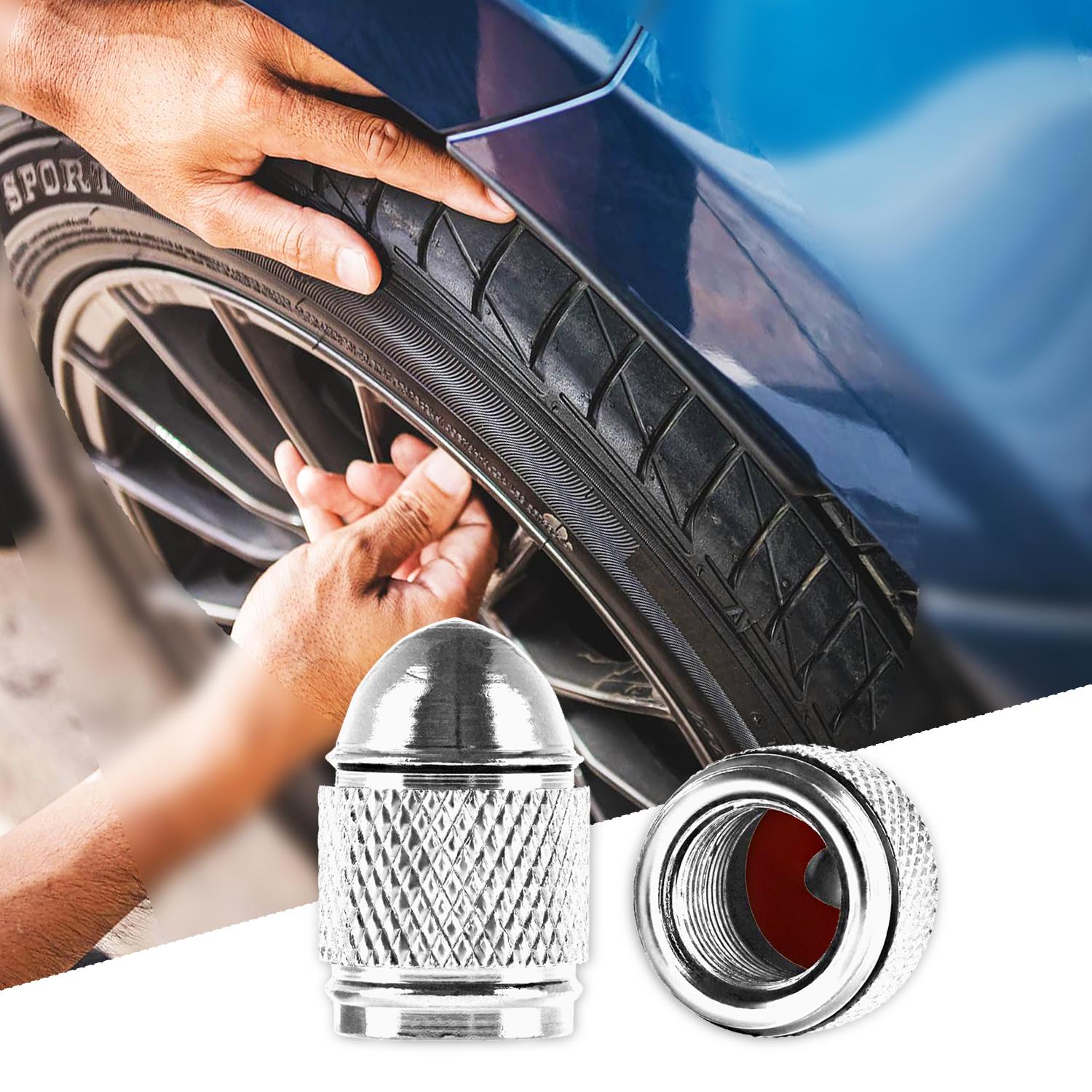 Halfords Dome Valve Caps Chrome