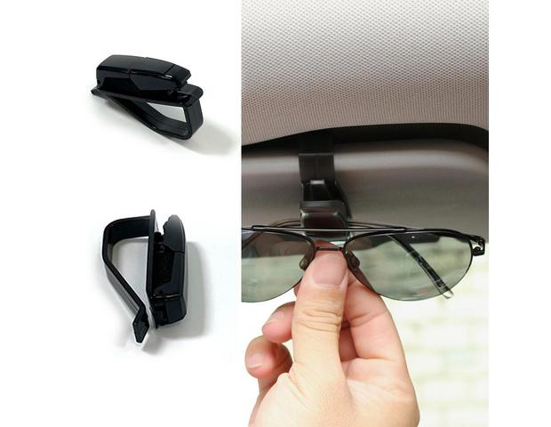 ELANDA Sunglasses Holder for Car Visor Glasses Holder Clip Hanger Eyeglasses Mount Car Sunglass Mount with Ticket Card Clip Black 