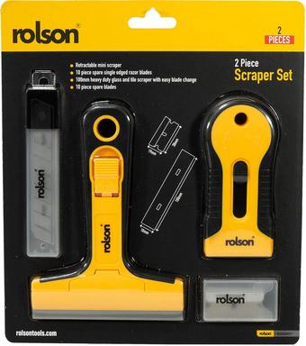 Rolson 2 Piece Scraper Set with 20 Pack Spare Blades