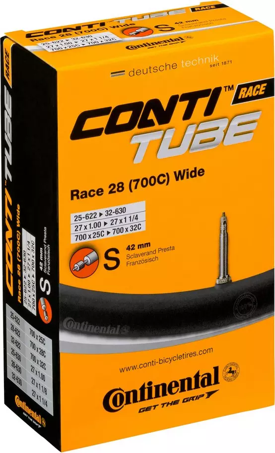 Continental Compact 20 Wide Bicycle Inner Tube - Multi-Size Tube For Various Tire Sizes, Schrader Or Presta Valve