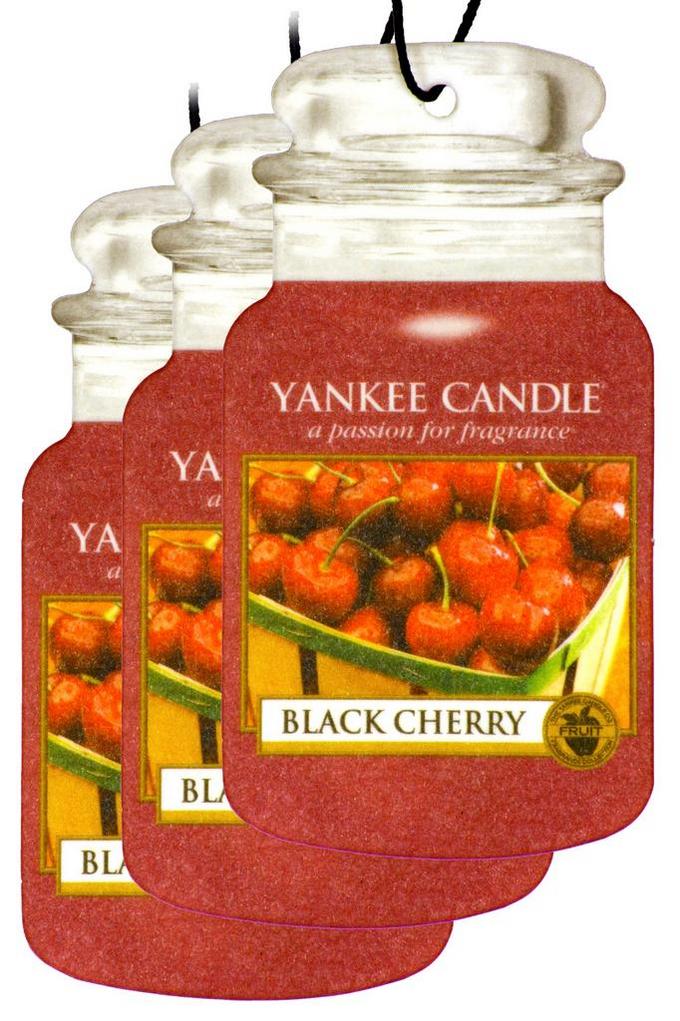 Yankee Candle Car Jar Classic Auto ,Home and Office Air Freshener, Black  Cherry