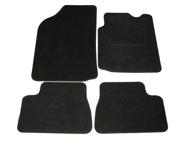 Black Edging Front & Rear with Heel Pad with DELUXE Carpet & 2 clips Lusso Floor Carpet Mats for Car 4-Piece Set Tailored/Compatible to Fit Citroen C3 2017 onwards 