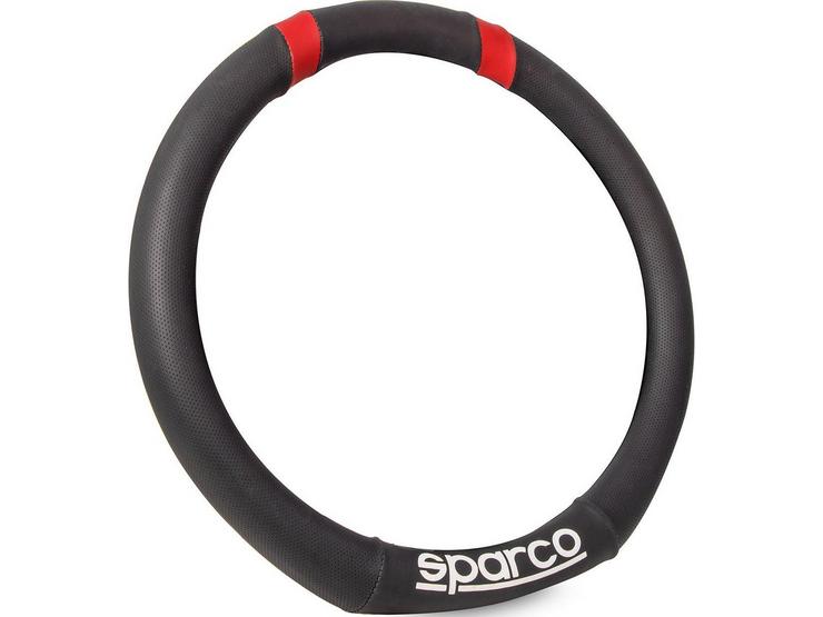 Sparco Flat Base Steering Wheel Cover - Black/Red