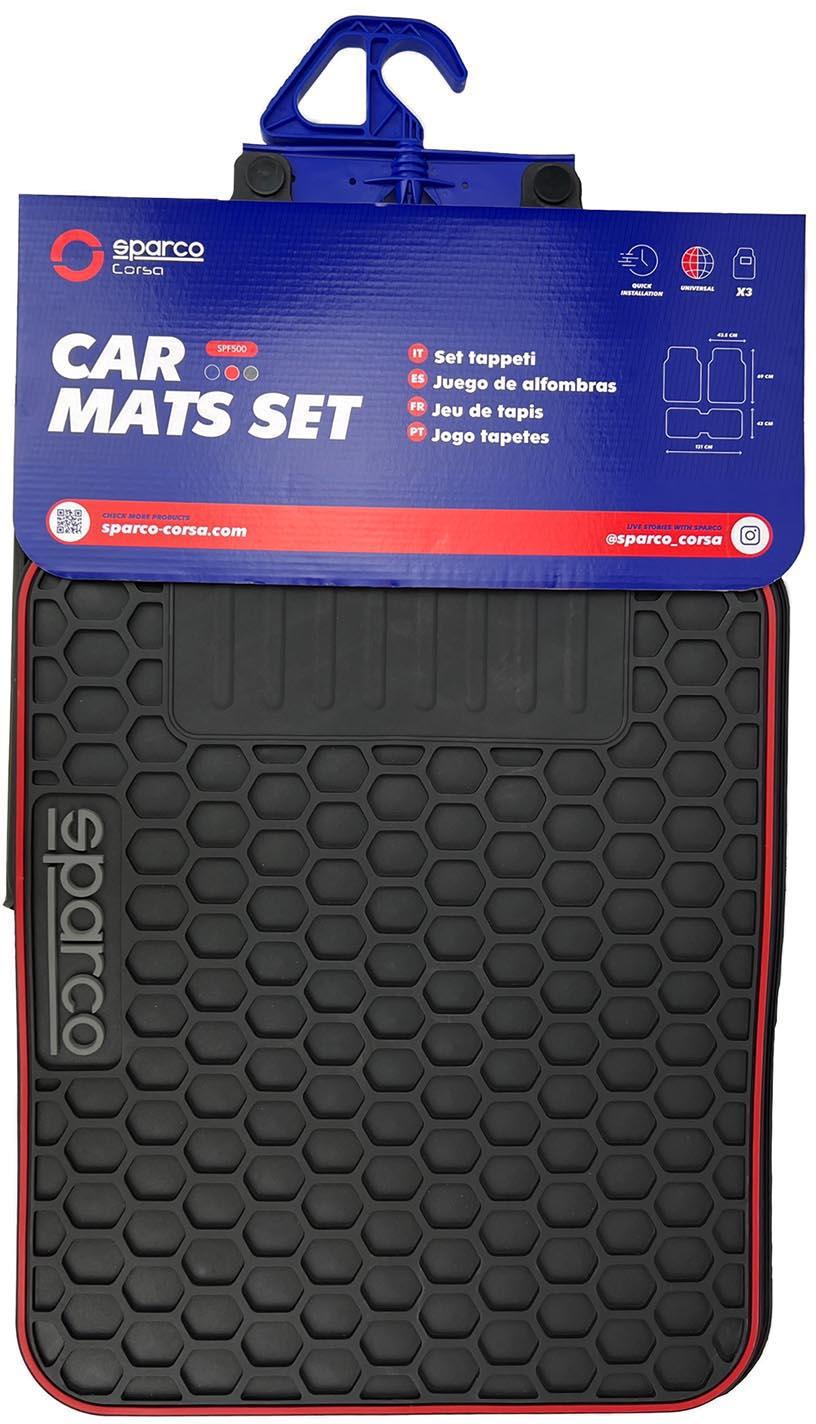 Sparco PVC Car Mat - Black/Red