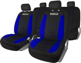 Black and blue seat covers best sale