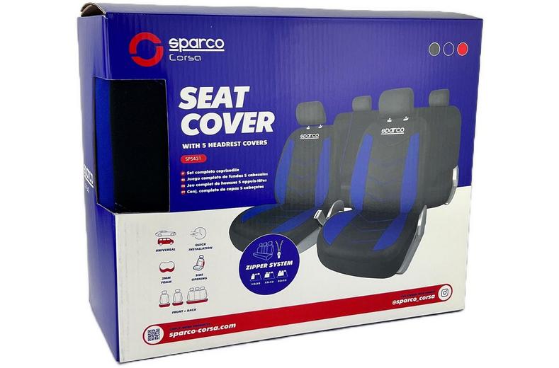 Seat Cover Black/Blue Polyester Seat Cover Black/Blue Polyester