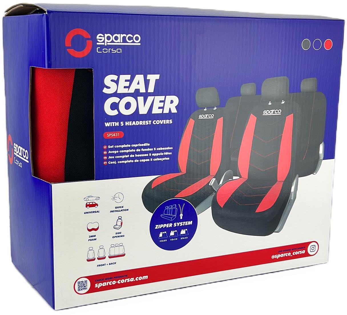 Seat Cover Black/Red Polyester