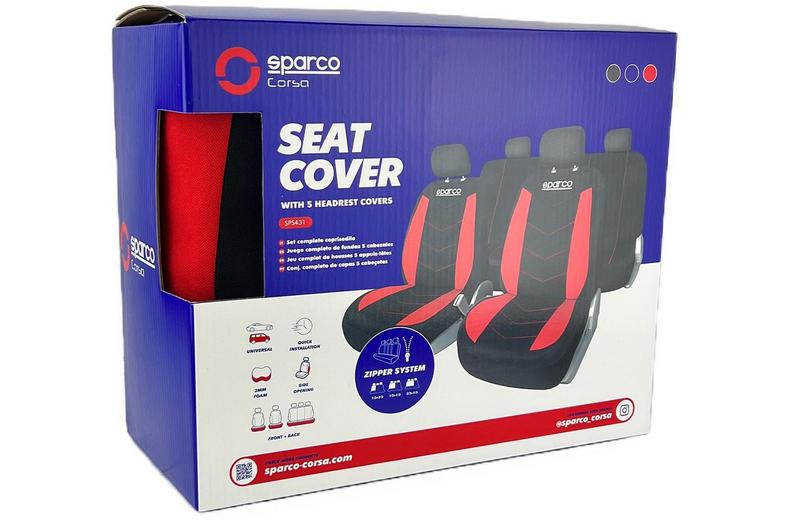 Seat Cover Black/Red Polyester Seat Cover Black/Red Polyester