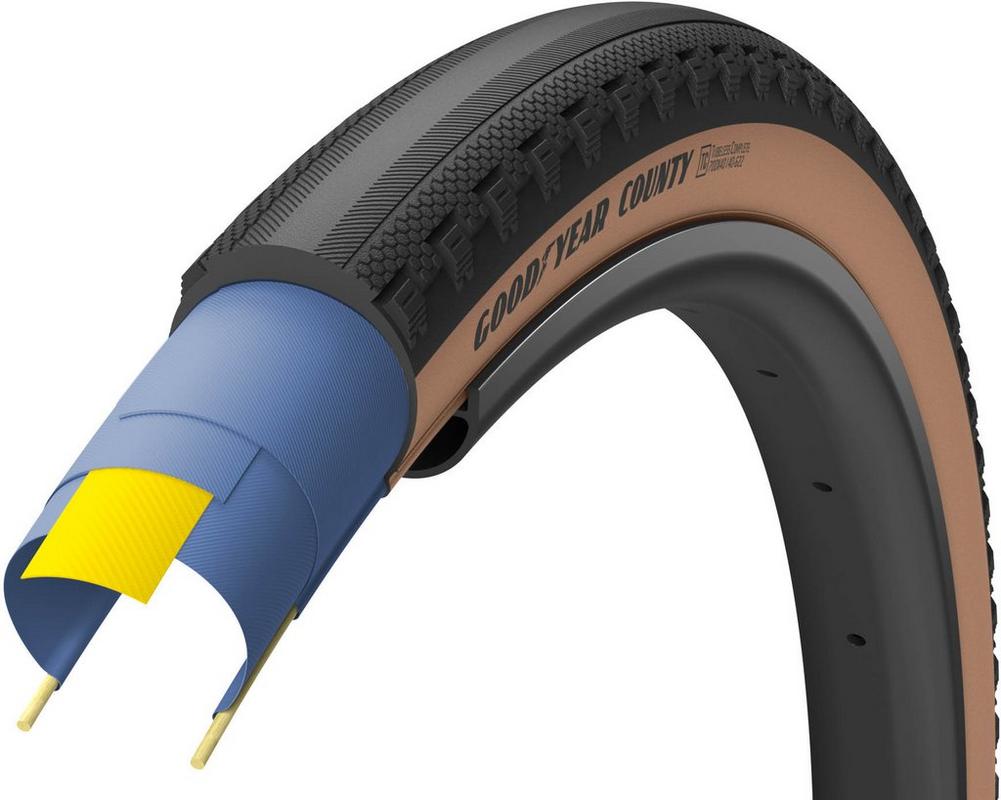 Halfords GoodYear Goodyear County Tubeless Complete Gravel Tyre, Tanwall 700X35C | Extra 8% off for BC Members