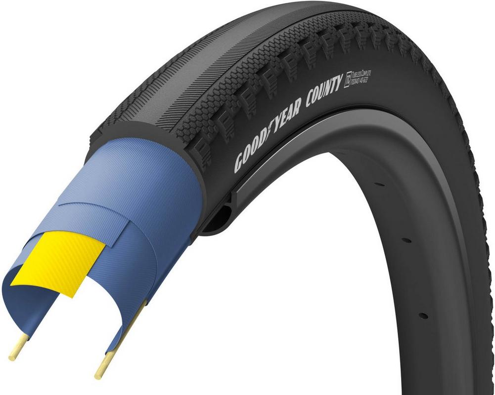 Halfords GoodYear Goodyear County Tubeless Complete Gravel Tyre, Black 700X40C | Extra 8% off for BC Members