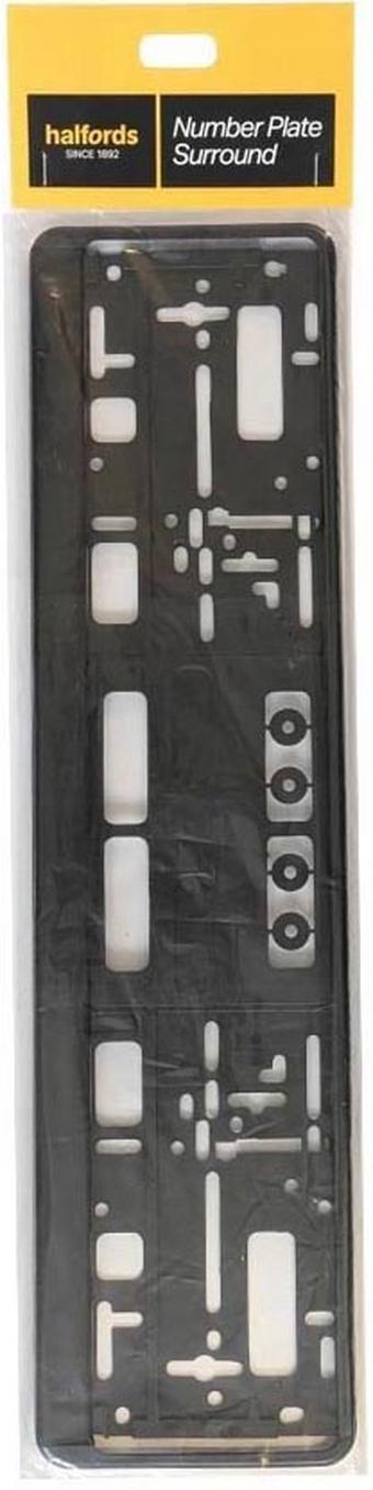 Halfords Black Number Plate Backing Frame