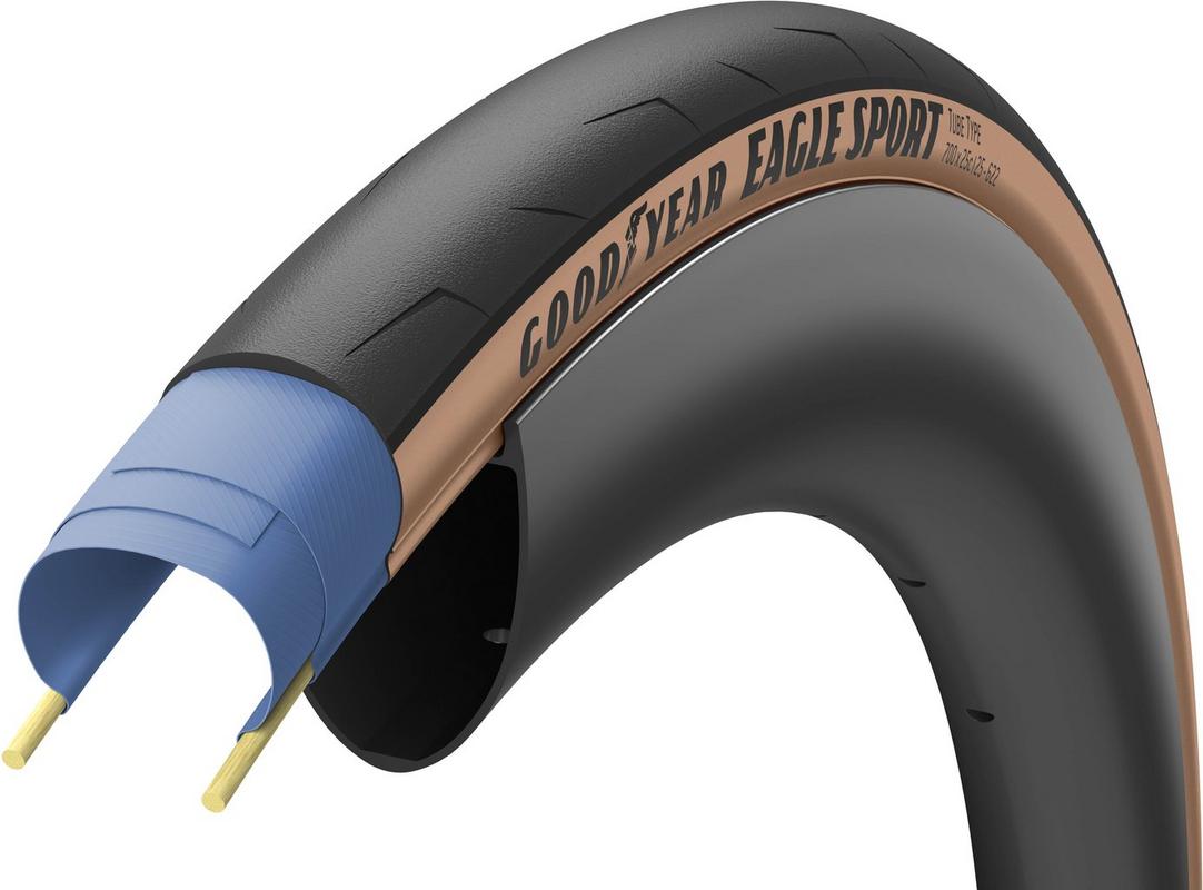 Halfords Goodyear Eagle Sport Clincher Tyre, Tanwall, 700X25C | Extra 8% off for BC Members