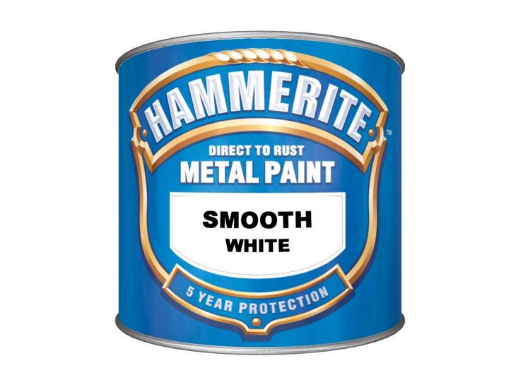 Hammerite Direct to Rust Metal Paint Smooth White 250ml