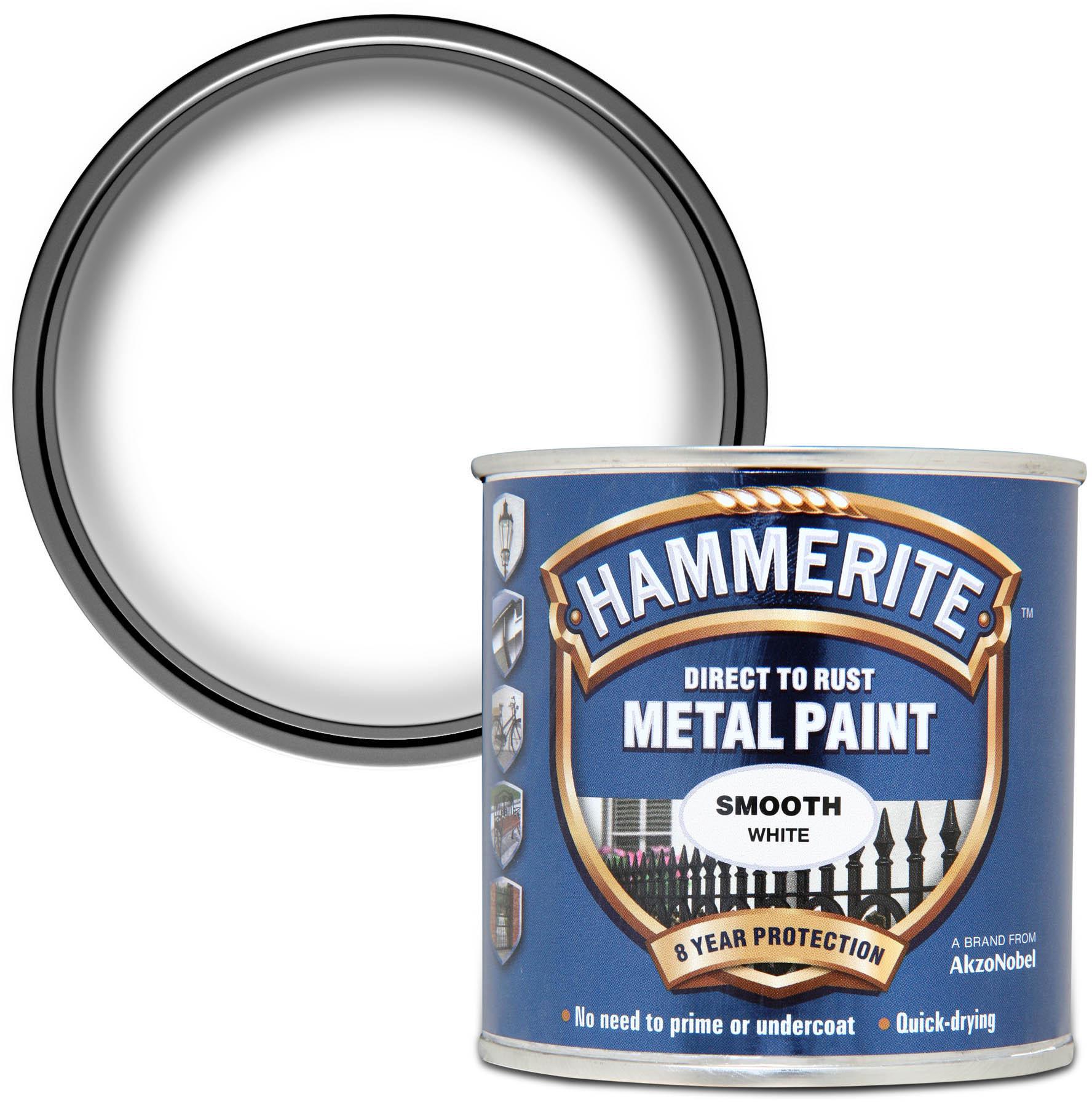 Hammerite Direct to Rust Metal Paint Smooth White 250ml