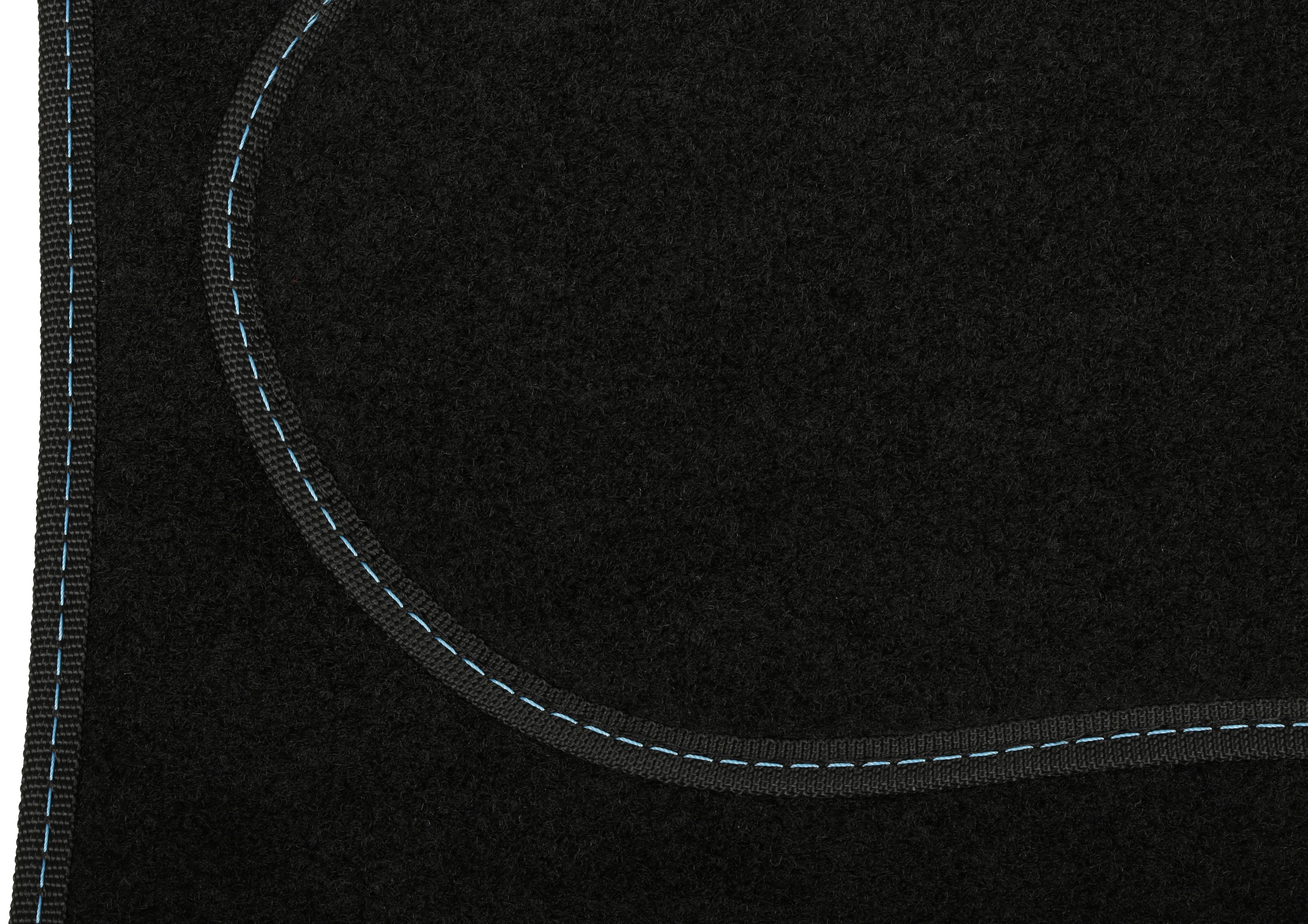 Halfords Carpet Car Mats Blue Trim