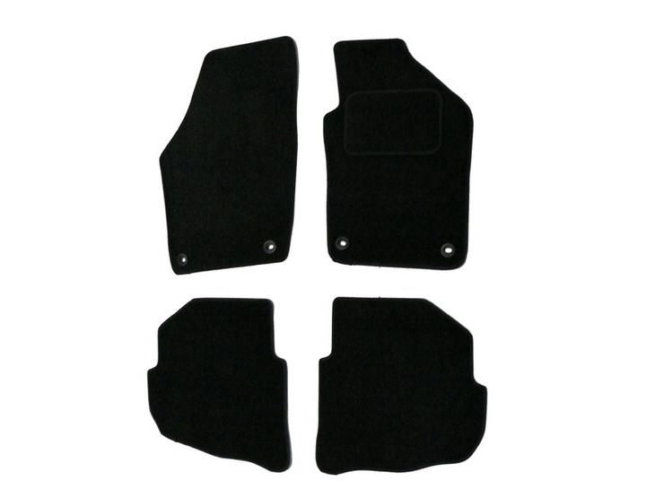 Halfords Advanced Fully Tailored Black Car Mats For VW Polo Mk4 04-09 With Oval Fixing Clips