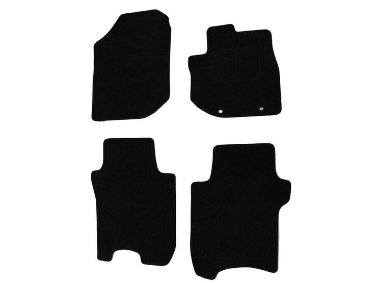 Halfords Advanced Fully Tailored Black Car Mats for Honda Jazz MK2 08-15 Oval Fixings