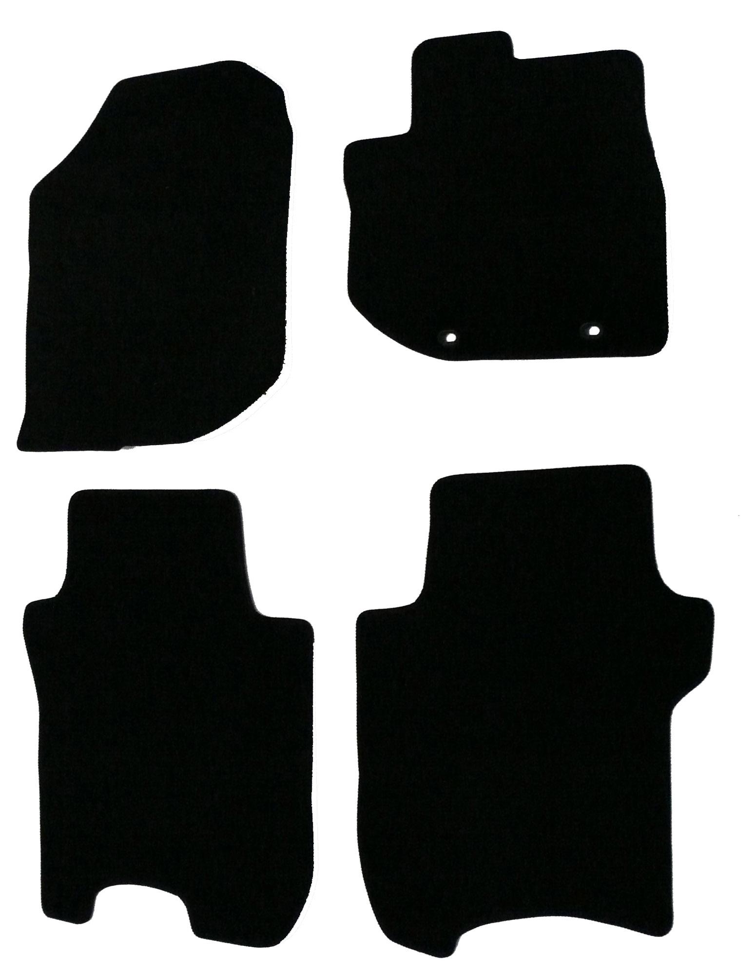 Halfords Fully Tailored Black Mat Set For Honda Jazz Mk2 08-15 Oval Fixings